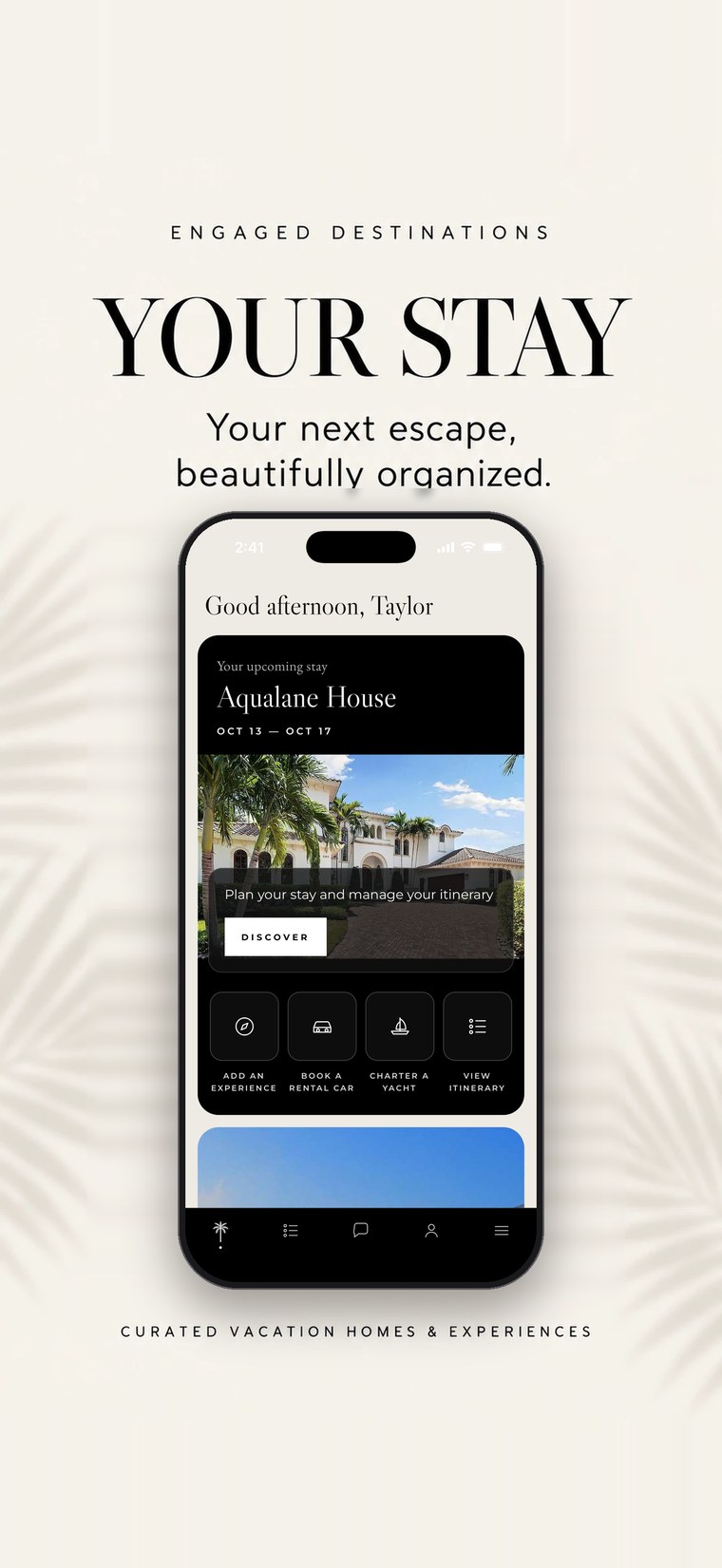 A guest's upcoming stay